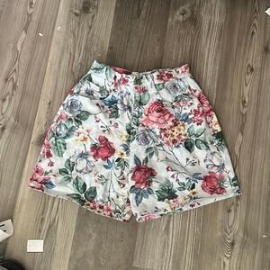partners floral high waisted jean shorts vintage
